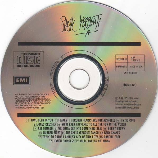 Frank Zappa : Sheik Yerbouti (CD, Album, RE)