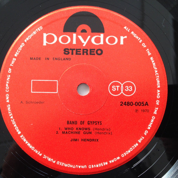Jimi Hendrix : Band Of Gypsys (LP, Album, RE)