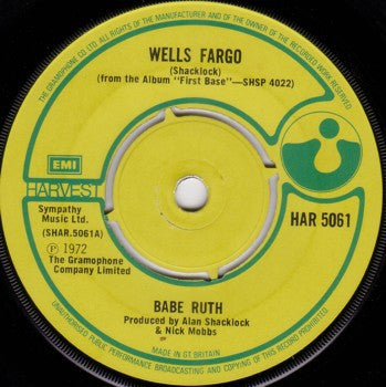 Babe Ruth : Wells Fargo (7", Single)