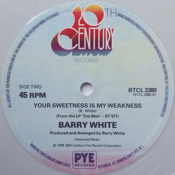 Barry White : Just The Way You Are (12", Single, Ltd, Whi)