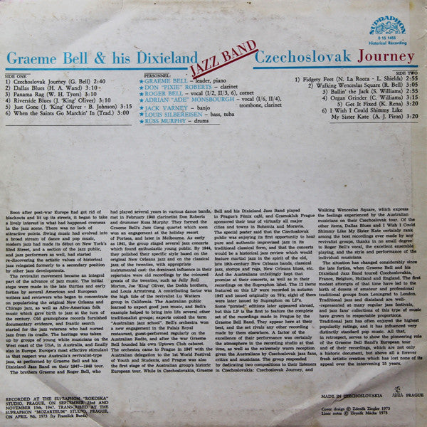 Graeme Bell & His Dixieland Jazz Band* : Czechoslovak Journey (LP, Comp, Mono)