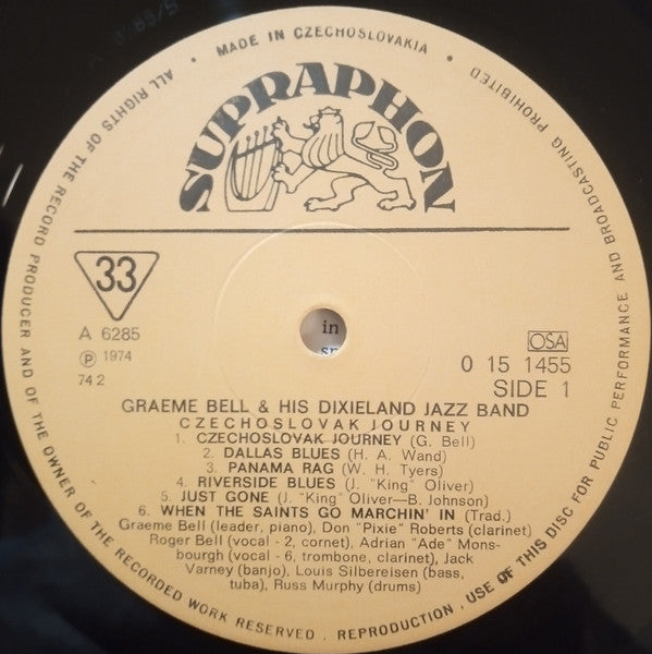 Graeme Bell & His Dixieland Jazz Band* : Czechoslovak Journey (LP, Comp, Mono)