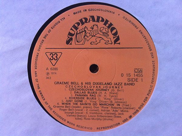 Graeme Bell & His Dixieland Jazz Band* : Czechoslovak Journey (LP, Comp, Mono)