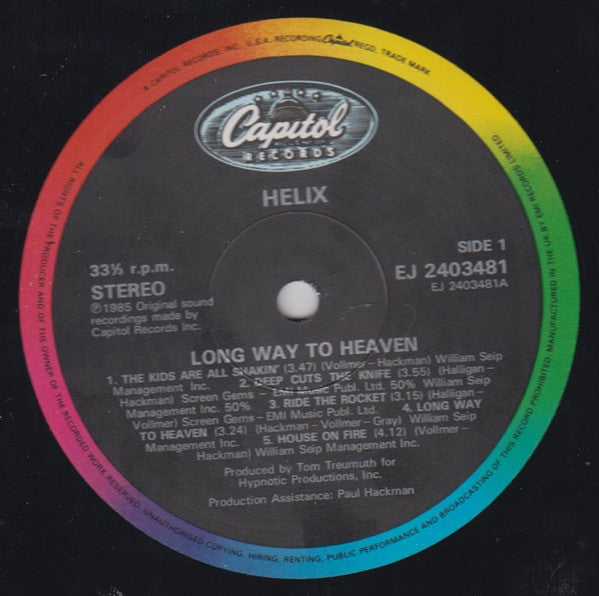 Helix (3) : Long Way To Heaven (LP, Album)