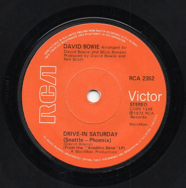 David Bowie : Drive-In Saturday (7", Single, Sol)