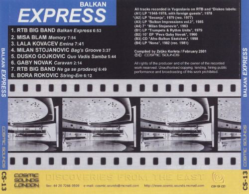 Various : Balkan Express - Rare Jazz / Fusion Gems From Yugoslavian Vaults (CD, Comp)