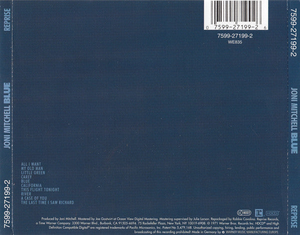 Joni Mitchell : Blue (HDCD, Album, RE, RM)