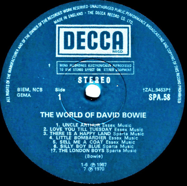 David Bowie : The World Of David Bowie (LP, Comp, RE)
