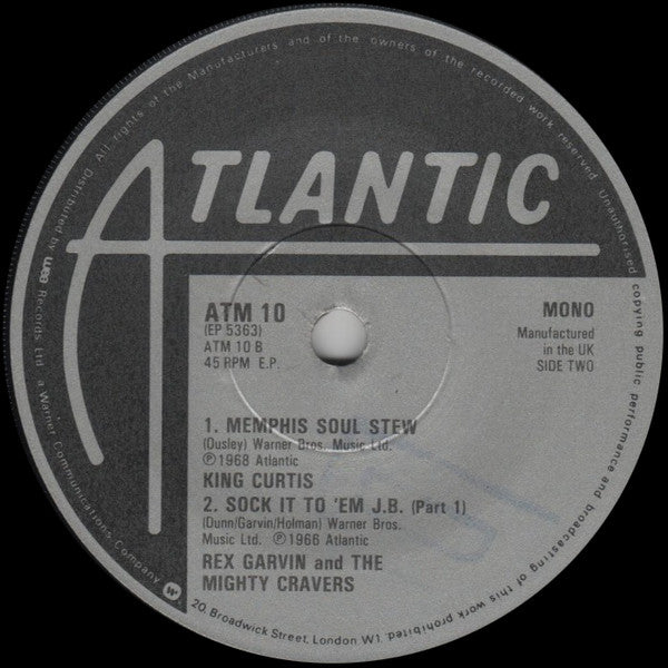 Booker T And The M.G.'S* / King Curtis / Rex Garvin And The Mighty Cravers* : Green Onions / Chinese Checkers / Memphis Soul Stew / Sock It To 'Em J.B. (Part 1) (7", EP, Mono, Ltd)