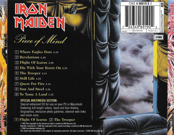Iron Maiden : Piece Of Mind (CD, Album, Enh, RE, RM, RP)