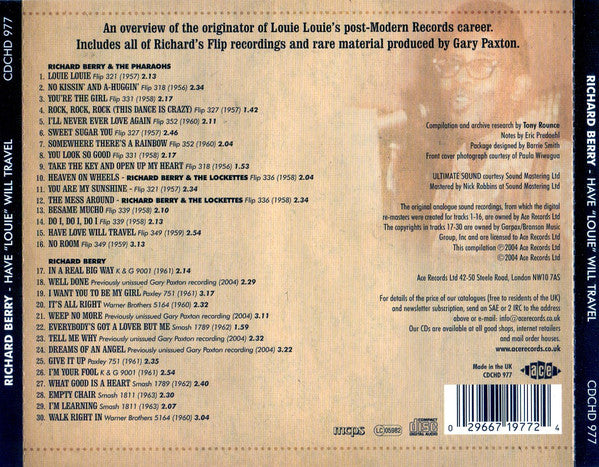 Richard Berry : Have "Louie" Will Travel - The 1956-62 Recordings (CD, Comp)
