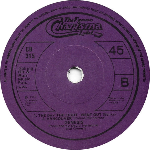 Genesis : Many Too Many (7", Single)