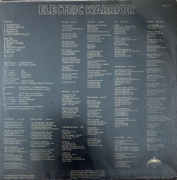 T. Rex : Electric Warrior (LP, Album)