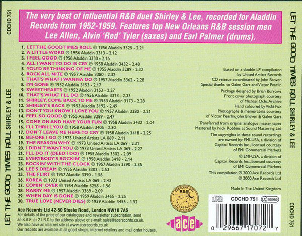 Shirley And Lee : Let The Good Times Roll (CD, Comp)