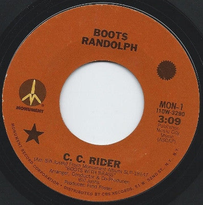 Boots Randolph : C. C. Rider  (7", RE)