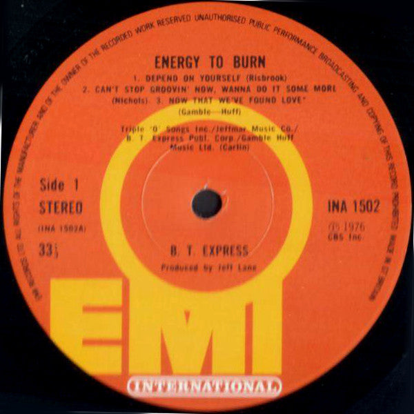 B.T. Express : Energy To Burn (LP, Album)