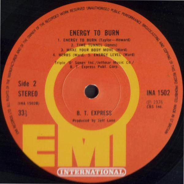 B.T. Express : Energy To Burn (LP, Album)