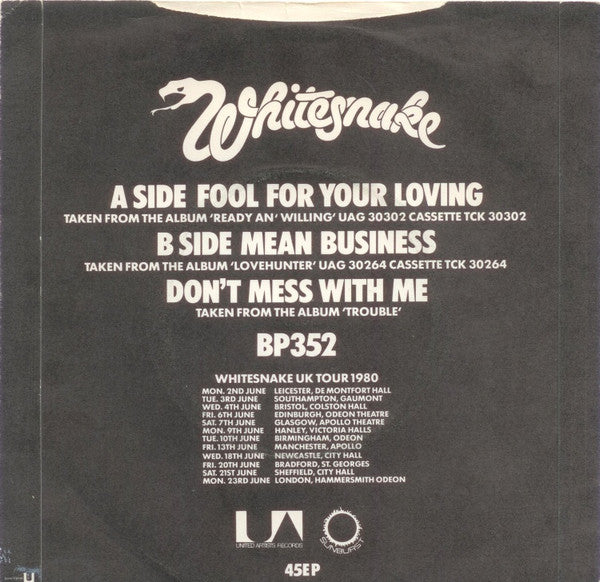 Whitesnake : Fool For Your Loving (7", EP, RM, Non)