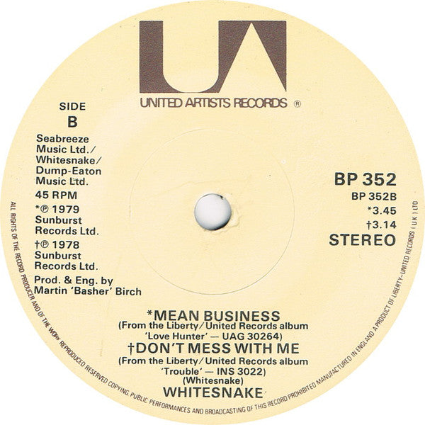 Whitesnake : Fool For Your Loving (7", EP, RM, Non)