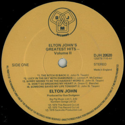 Elton John : Elton John's Greatest Hits Volume II (LP, Comp, RE)