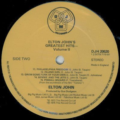 Elton John : Elton John's Greatest Hits Volume II (LP, Comp, RE)