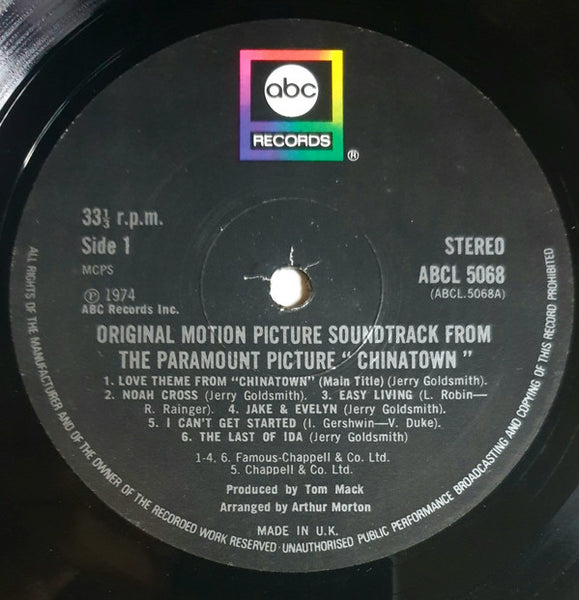 Jerry Goldsmith : Chinatown (Original Motion Picture Soundtrack) (LP, Album)
