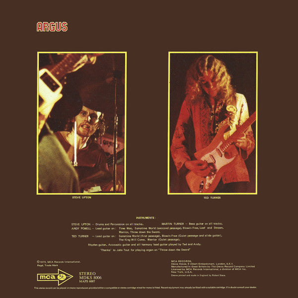Wishbone Ash : Argus (LP, Album, Gat)