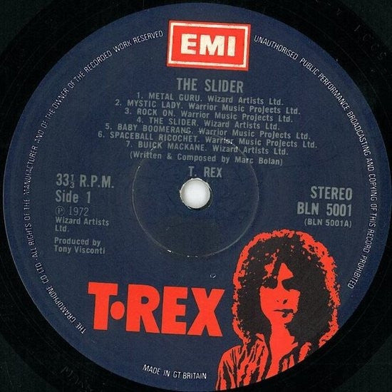 T. Rex : The Slider (LP, Album)