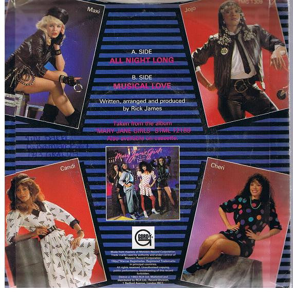 Mary Jane Girls : All Night Long (7", Single)
