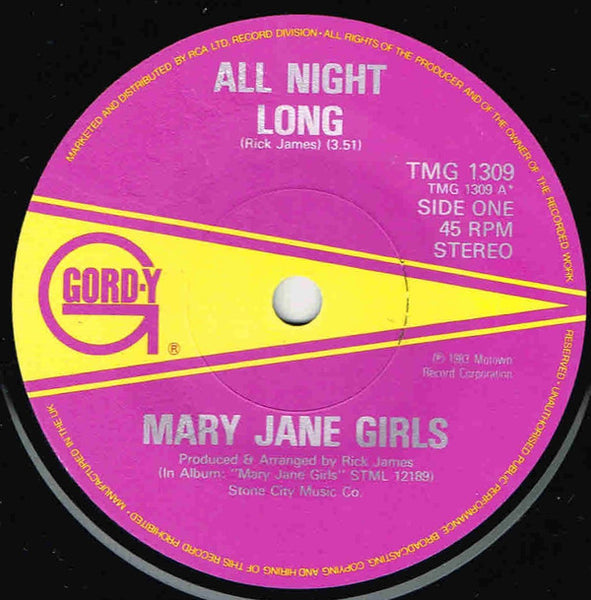 Mary Jane Girls : All Night Long (7", Single)