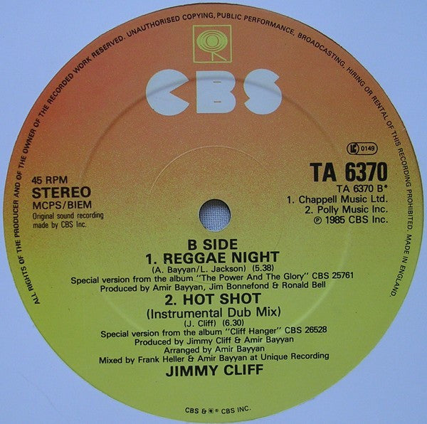 Jimmy Cliff : Hot Shot (12")
