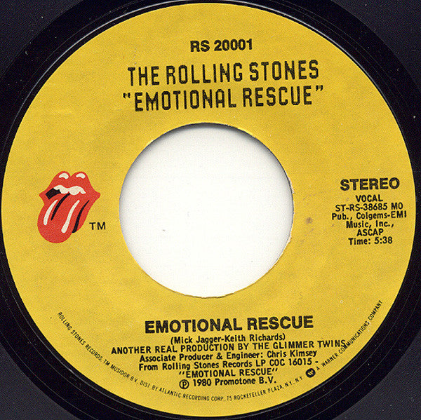 The Rolling Stones : Emotional Rescue (7", Single, Styrene, Mon)