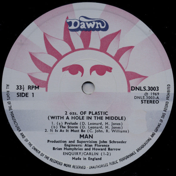 Man : 2 Ozs. Of Plastic With A Hole In The Middle (LP, Album, RP, Sun)