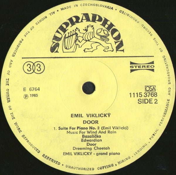 Emil Viklický, Bill Frisell, Kermit Driscoll, Vinton Johnson* : Dveře = Door (LP, Album, Club, RP)