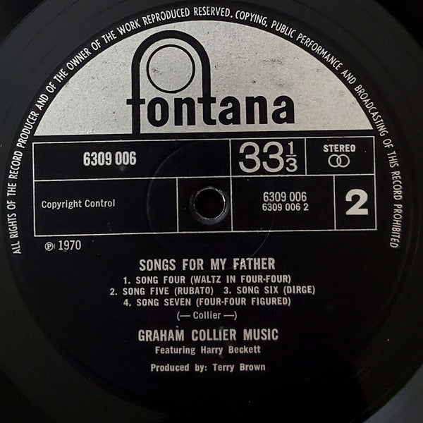 Graham Collier Music Featuring Harry Beckett : Songs For My Father (LP, Album)