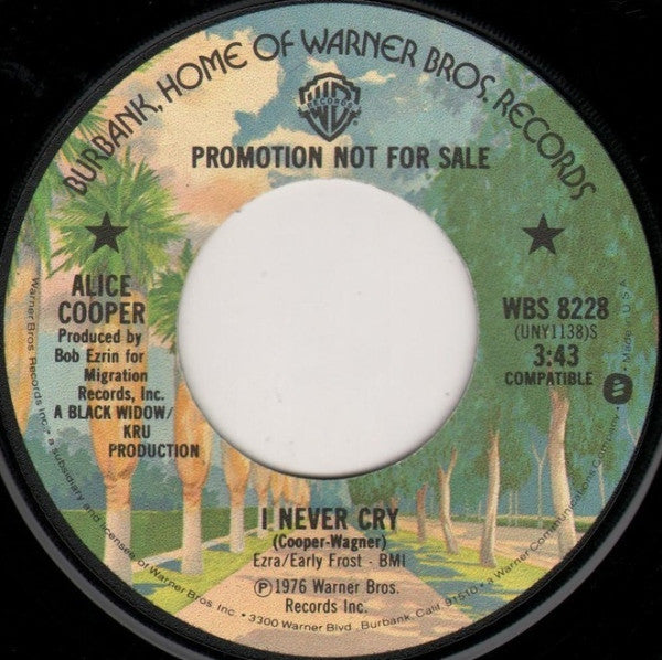 Alice Cooper (2) : I Never Cry / Go To Hell (7", Single, Promo)