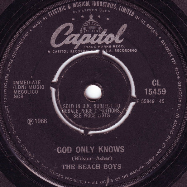 The Beach Boys : God Only Knows (7", Single, Pus)