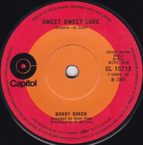 Bobby Sheen : Dr. Love / Sweet Sweet Love (7", Single, RE, Sol)