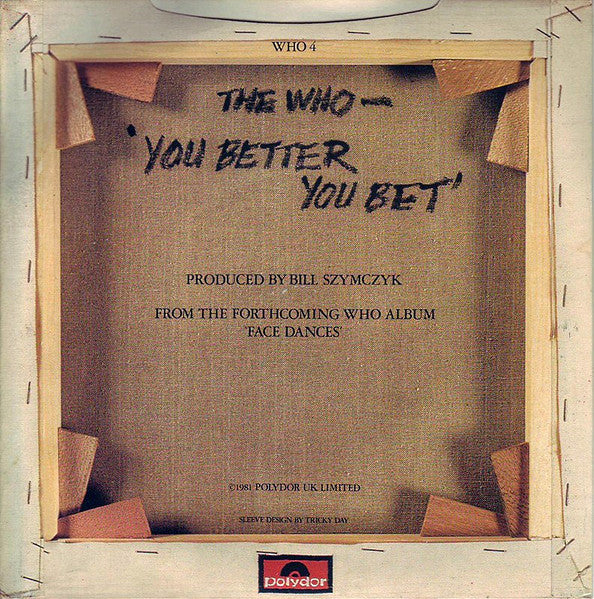 The Who : You Better You Bet (7", Single)