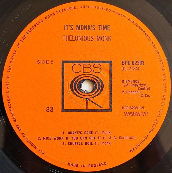 Thelonious Monk : It's Monk's Time (LP, Album, Mono)