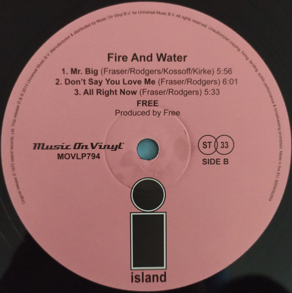 Free : Fire And Water (LP, Album, RE, 180)