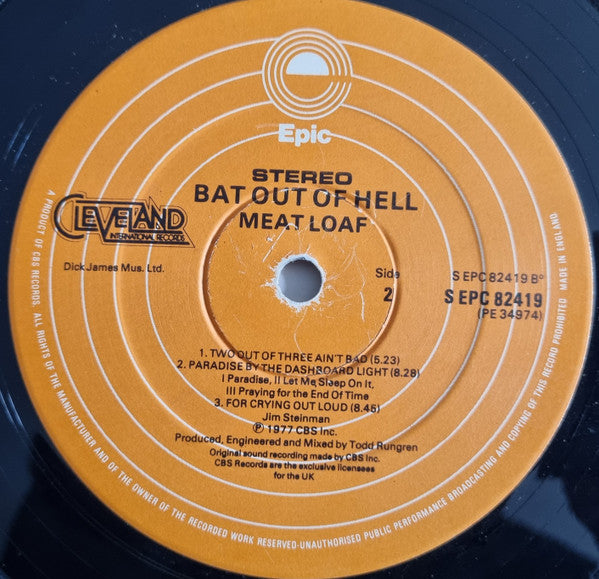 Meat Loaf : Bat Out Of Hell (LP, Album)