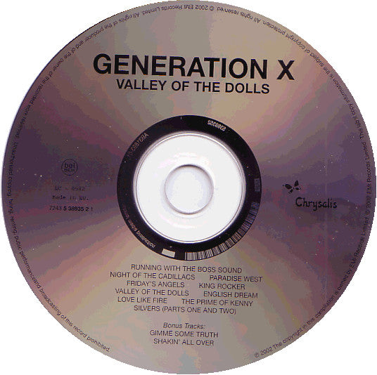 Generation X (4) : Generation X / Valley Of The Dolls (CD, Album, RE, RM + CD, Album, RE, RM + Comp)