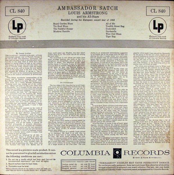 Louis Armstrong And His All-Stars : Ambassador Satch (LP, Album, Mono)