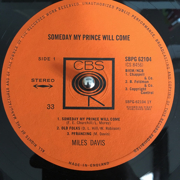 Miles Davis Sextet* : Someday My Prince Will Come (LP, Album, RE)