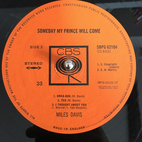 Miles Davis Sextet* : Someday My Prince Will Come (LP, Album, RE)