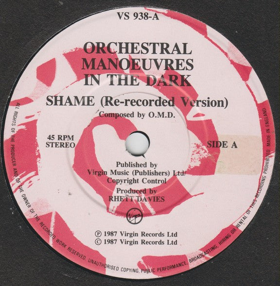 Orchestral Manœuvres In The Dark* : Shame (7", Single)
