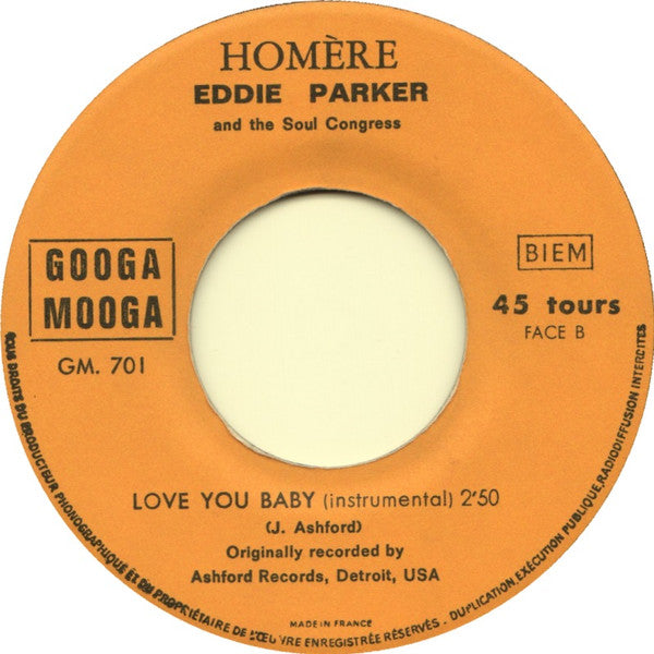 Eddie Parker (2) : Love You Baby (7", Single)