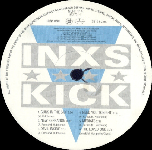 INXS : Kick (LP, Album, Gat)