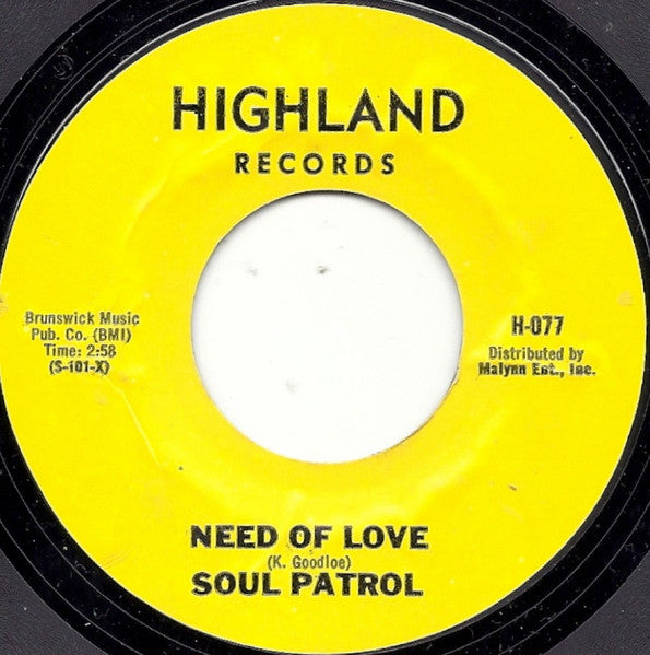 Soul Patrol (6) : Save Your Love (7", Styrene)